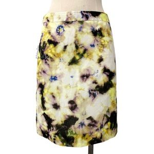 J. Crew- Flawed* Yellow Watercolor Pencil Skirt Size 4